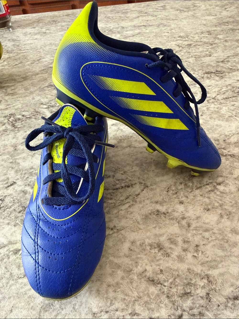 adidas Royal Blue and Neon Yellow Soccer Cleats